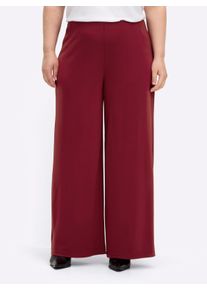 sheego Große Größen Palazzohose mit Elastik-Bund, dunkelrot, Größe 38 - Damen