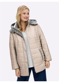 sheego Große Größen Steppjacke mit abnehmbarer Kapuze, sesam, Größe 42 - Damen