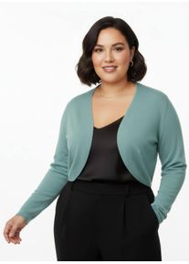 sheego Große Größen Bolero Feinstrick-Qualität, verschlusslos, ozean, Größe 52 - Damen