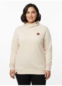 sheego Große Größen Sweatshirt mit überlappendem Stehkragen, elfenbein, Größe 40 - Damen