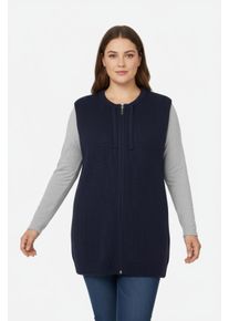 sheego Große Größen Strickweste in Longform, marine, Größe 46 - Damen