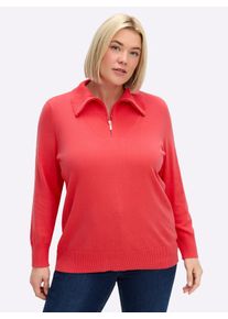 sheego Gro&szlig;e Gr&ouml;&szlig;en Troyer aus reiner Baumwolle, hummer, Gr&ouml;&szlig;e 42 - Damen