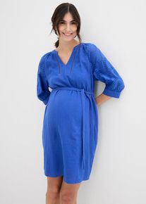 bonprix Umstandskleid aus reinem Baumwoll- Musselin, blau, Gr.48, Luftiges Blusenkleid f&uuml;r die Schwangerschaft, aus 100% Baumwolle,Musselin