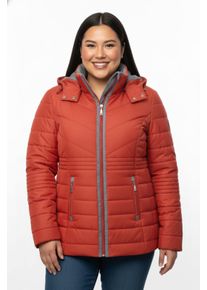 sheego Große Größen Steppjacke mit Flanell-Details, terra, Größe 50 - Damen