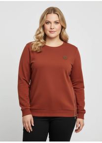 sheego Große Größen Sweatshirt mit Rippbündchen, rostrot, Größe 38 - Damen