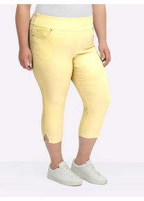 sheego Gro&szlig;e Gr&ouml;&szlig;en Stretch-Hose in Wadenl&auml;nge, vanillegelb, Gr&ouml;&szlig;e 44 - Damen