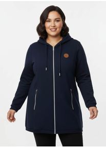 sheego Große Größen Sweatjacke in weich angerauter Qualität, marine, Größe 40 - Damen