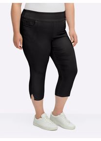 sheego Gro&szlig;e Gr&ouml;&szlig;en Stretch-Hose in Wadenl&auml;nge, schwarz, Gr&ouml;&szlig;e 44 - Damen