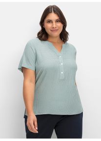 sheego Große Größen Schlupfbluse im Minimaldessin, aus Viskose, kalkmint-graphit-bedruckt, Größe 50 - Damen