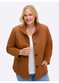 sheego Gro&szlig;e Gr&ouml;&szlig;en Jacke mit Schmuckkn&ouml;pfen, cognac, Gr&ouml;&szlig;e 48 - Damen