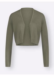sheego Große Größen Bolero Feinstrick-Qualität, verschlusslos, khaki, Größe 46 - Damen