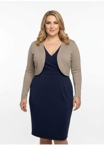 sheego Gro&szlig;e Gr&ouml;&szlig;en Bolero Feinstrick-Qualit&auml;t, verschlusslos, sesam, Gr&ouml;&szlig;e 46 - Damen