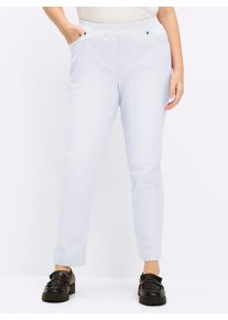 sheego Gro&szlig;e Gr&ouml;&szlig;en Schlupfjeans mit geripptem Strick-Dehnbund, wei&szlig;, Gr&ouml;&szlig;e 48 - Damen