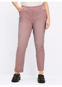 sheego Gro&szlig;e Gr&ouml;&szlig;en Schlupfjeans mit geripptem Strick-Dehnbund, ros&eacute;, Gr&ouml;&szlig;e 52 - Damen