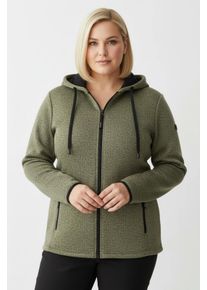 sheego Gro&szlig;e Gr&ouml;&szlig;en Fleecejacke mit Antipilling-Ausr&uuml;stung, schilf-meliert, Gr&ouml;&szlig;e 52 - Damen