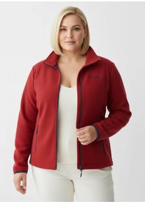 sheego Gro&szlig;e Gr&ouml;&szlig;en Fleecejacke mit Stickerei, rot, Gr&ouml;&szlig;e 52 - Damen