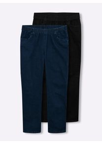 sheego Große Größen Jeans in Stretch-Qualität, dark blue + black denim, Größe 40 - Damen