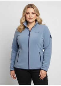 sheego Gro&szlig;e Gr&ouml;&szlig;en Fleecejacke mit Stickerei, bleu, Gr&ouml;&szlig;e 46 - Damen