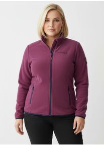 sheego Gro&szlig;e Gr&ouml;&szlig;en Fleecejacke mit Stickerei, erika, Gr&ouml;&szlig;e 52 - Damen