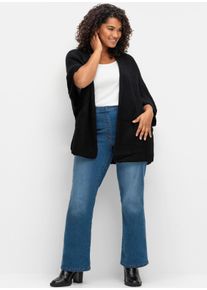 sheego Große Größen Strickjacke in Oversize-Form, schwarz, Größe 38-42 - Damen