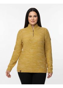 sheego Gro&szlig;e Gr&ouml;&szlig;en Troyer mit gerippten Abschl&uuml;ssen, ocker-meliert, Gr&ouml;&szlig;e 50 - Damen