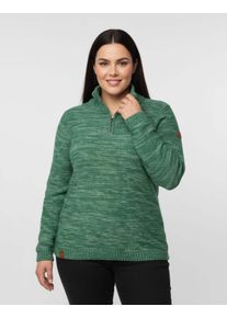 sheego Gro&szlig;e Gr&ouml;&szlig;en Troyer mit gerippten Abschl&uuml;ssen, gr&uuml;n-meliert, Gr&ouml;&szlig;e 44 - Damen