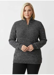 sheego Große Größen Troyer mit gerippten Abschlüssen, schwarz-meliert, Größe 46 - Damen