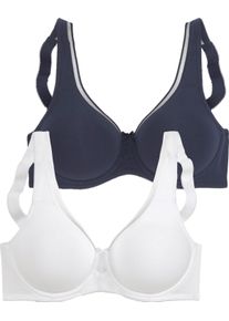 sheego Gro&szlig;e Gr&ouml;&szlig;en Minimizer-BH, marine+wei&szlig;, Gr&ouml;&szlig;e 80D - Damen