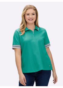 sheego Große Größen Poloshirt in Pikee-Qualität, smaragd, Größe 46 - Damen