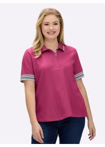 sheego Große Größen Poloshirt in Pikee-Qualität, fuchsia, Größe 54 - Damen