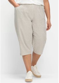sheego Große Größen Caprihose aus Seersucker, gestreift, taupe-gestreift, Größe 48 - Damen
