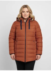 sheego Gro&szlig;e Gr&ouml;&szlig;en Steppjacke mit elastischer Kontrast-Paspelierung, rostrot, Gr&ouml;&szlig;e 52 - Damen