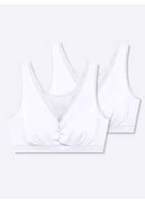 w&auml;schepur sheego Gro&szlig;e Gr&ouml;&szlig;en Bustier mit doppeltem Softbund, 2 St&uuml;ck wei&szlig;, Gr&ouml;&szlig;e 48 - Damen