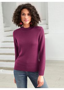 sheego Gro&szlig;e Gr&ouml;&szlig;en Stehkragenpullover mit Baumwolle, fuchsia, Gr&ouml;&szlig;e 48 - Damen