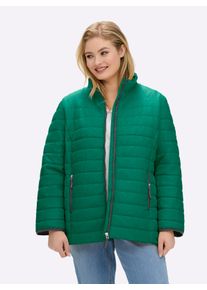 sheego Gro&szlig;e Gr&ouml;&szlig;en Steppjacke mit kontrastfarbenen Akzenten, gr&uuml;n, Gr&ouml;&szlig;e 44 - Damen