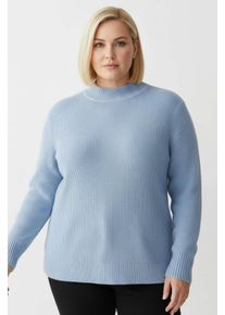 sheego Gro&szlig;e Gr&ouml;&szlig;en Stehkragenpullover mit Baumwolle, eisblau, Gr&ouml;&szlig;e 48 - Damen