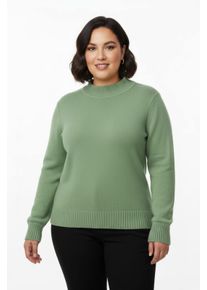 sheego Gro&szlig;e Gr&ouml;&szlig;en Stehkragenpullover mit Baumwolle, apfel, Gr&ouml;&szlig;e 54 - Damen