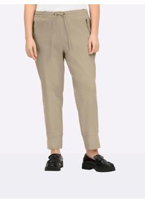 sheego Gro&szlig;e Gr&ouml;&szlig;en Jogg Pants mit Passformsattel hinten, sand, Gr&ouml;&szlig;e 54 - Damen