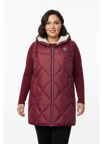 sheego Gro&szlig;e Gr&ouml;&szlig;en Kapuzenweste mit Fleece-Futter, dunkelrot, Gr&ouml;&szlig;e 40 - Damen