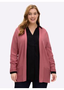 sheego Gro&szlig;e Gr&ouml;&szlig;en Longstrickjacke mit Schalkragen, erika, Gr&ouml;&szlig;e 42 - Damen