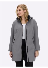 sheego Gro&szlig;e Gr&ouml;&szlig;en Softshelljacke mit Gummizug im R&uuml;cken, grau, Gr&ouml;&szlig;e 46 - Damen