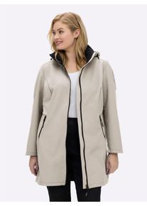 sheego Gro&szlig;e Gr&ouml;&szlig;en Softshelljacke mit Gummizug im R&uuml;cken, stein, Gr&ouml;&szlig;e 54 - Damen