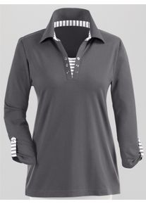 sheego Große Größen 3/4-Arm-Shirt in 2-in-1-Optik, grau-meliert, Größe 46 - Damen