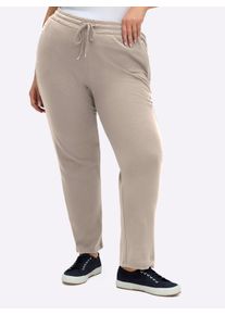 sheego Gro&szlig;e Gr&ouml;&szlig;en Jerseyhose mit Bindeband, sesam, Gr&ouml;&szlig;e 54 - Damen