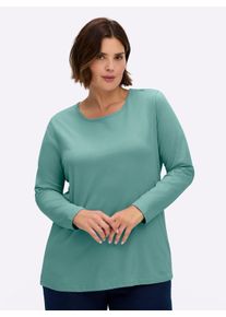 sheego Gro&szlig;e Gr&ouml;&szlig;en Langarmshirt in weiter Form, salbei, Gr&ouml;&szlig;e 44 - Damen