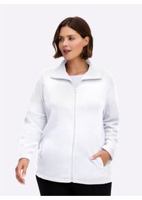 sheego Gro&szlig;e Gr&ouml;&szlig;en Fleecejacke mit zwei Taschen, ecru, Gr&ouml;&szlig;e 52 - Damen