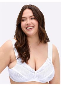 wäschepur sheego Große Größen BH ohne Bügel aus elastischer Spitze, weiß, Größe 110B - Damen