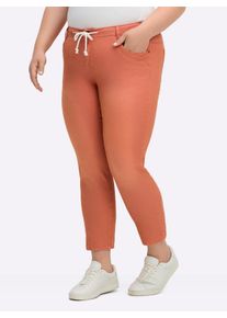 sheego Gro&szlig;e Gr&ouml;&szlig;en 5-Pocket-Jeans in kn&ouml;chellanger Schnittform, papaya, Gr&ouml;&szlig;e 42 - Damen