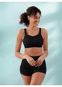 wäschepur sheego Große Größen Sport-BH ohne Bügel mit Mesh-Einsatz, schwarz, Größe 105B - Damen