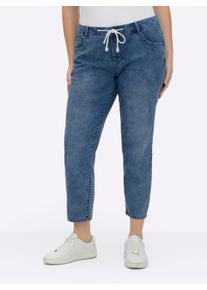 sheego Gro&szlig;e Gr&ouml;&szlig;en 5-Pocket-Jeans in kn&ouml;chellanger Schnittform, dark blue, Gr&ouml;&szlig;e 22 - Damen
